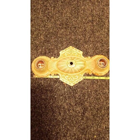 Antique art deco flat mount ceiling light fixture with double light. Late 1800s - Picture 2 of 10